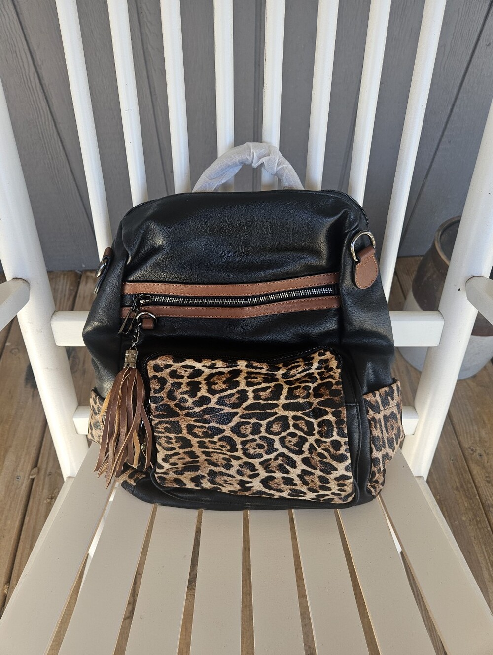 Opage Leopard Print Backpack NWT